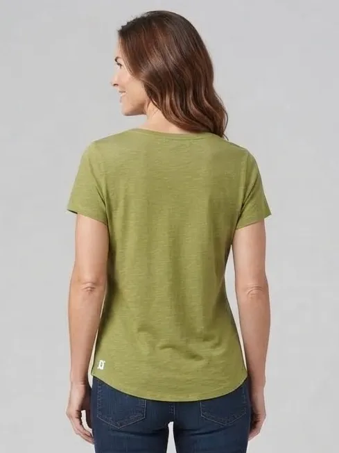 TOAD & CO Marley Short Sleeve V Tee M 17.5” p2p Huckleberry $55 Retail NWOT - Image 6