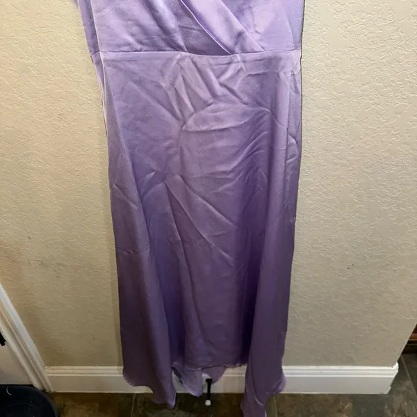 Lulus XL Lavender Purple Satin Maxi Bridesmaid Formal Black Tie Wedding Dress - Image 5