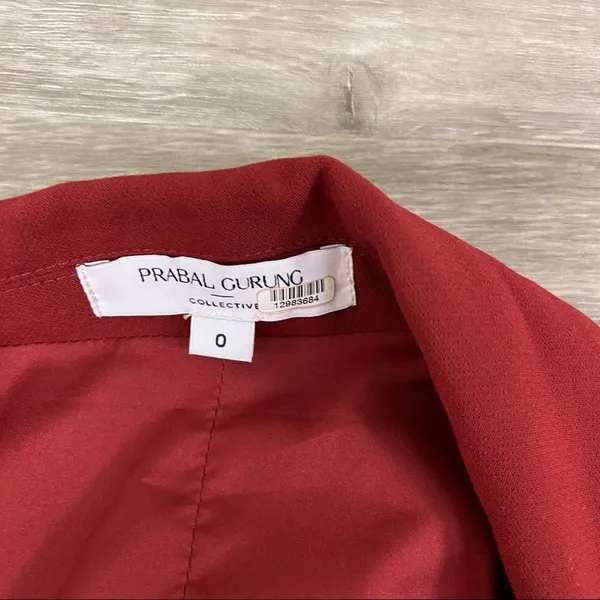Prabal Gurung Collective Red Side Tie Tailored Blazer Size 0 - Image 7