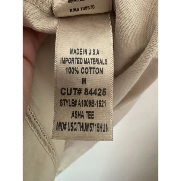 Agolde Asha Beige Short Sleeve Cotton T-Shirt Size Medium USA - Image 5