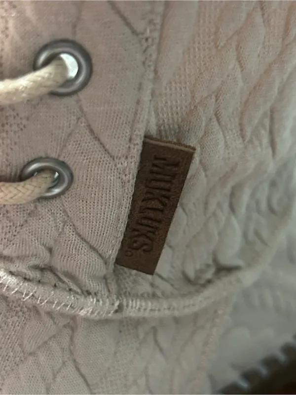 Muk Luks Taupe Quilted Knit Ankle Booties - Image 7
