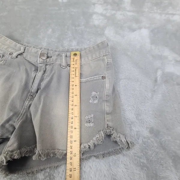 Free People Womens Shorts W 27 Button Fly Low Rise Cut Off 2" Inseam Distressed - Image 4