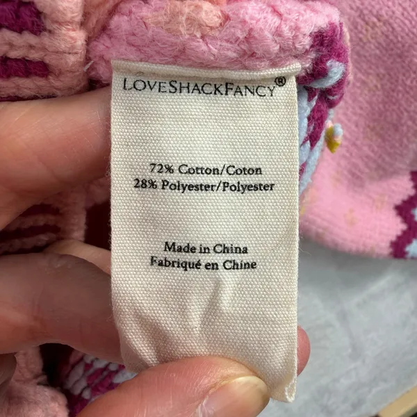 LOVESHACKFANCY S Small Honeypie Boyfriend Cardigan Sweater Pearl Buttons PInk - Image 7