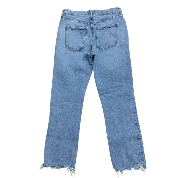 AGOLDE Riley High‎ Rise Straight Crop Jeans in Zephyr Size 28 Button Fly Raw Hem - Image 6