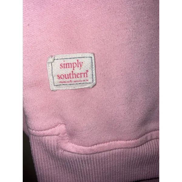 Simply Southern Pink Mama Chenille Patch Sweatshirt M Lightning Bolt Glitter MOM - Image 6