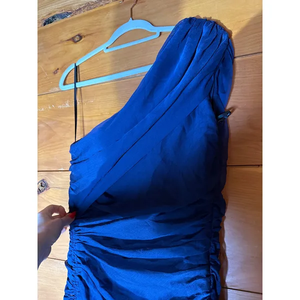 NWT Lulus Kyleah Navy Ruched One-Shoulder Maxi Dress Bridesmaid Banquet Gala L - Image 4