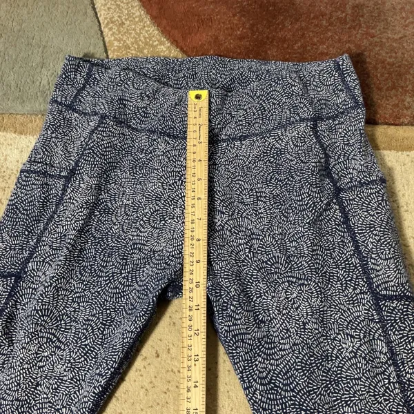 Pact Organic Cotton Pocket Leggings Women XL Blue White Geometric High Rise Yoga - Image 5