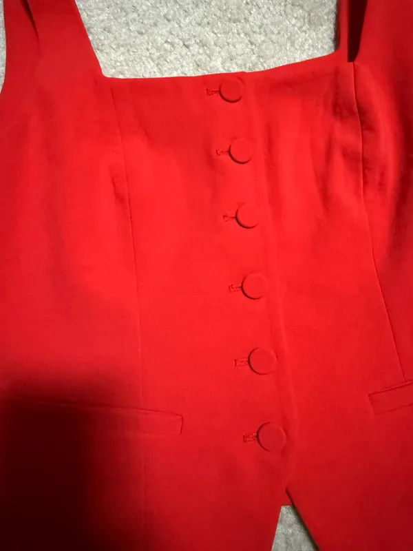 Sleeveless Blazer Vest Red Size M - Image 2