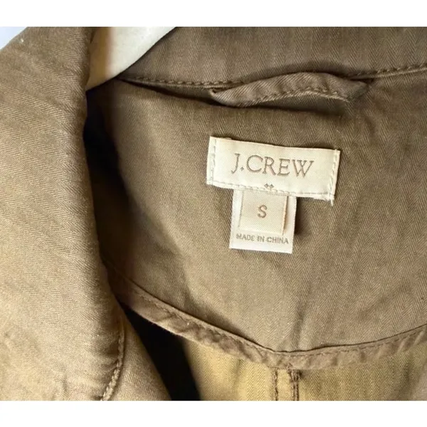 J. Crew Factory Women’s Size Small 100% Cotton Utility Safari Jacket Olive Green - Image 3
