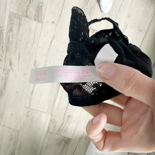 VS PInK black lace rhinestone Bralette - Image 7