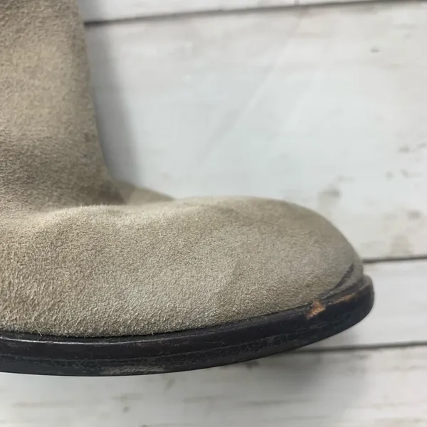 Sam Edelman Suede Ankle Boots Tan Joey Booties 6 1/2 Neutral Boho Minimalist - Image 12