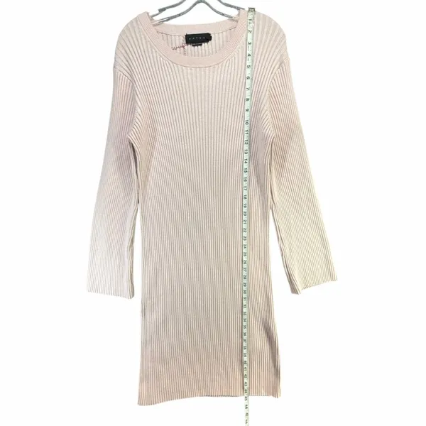 Hatch Lydia Sweater Dress Women 4 Pink Rib Knit Bump Friendly Feminine Maternity - Image 8
