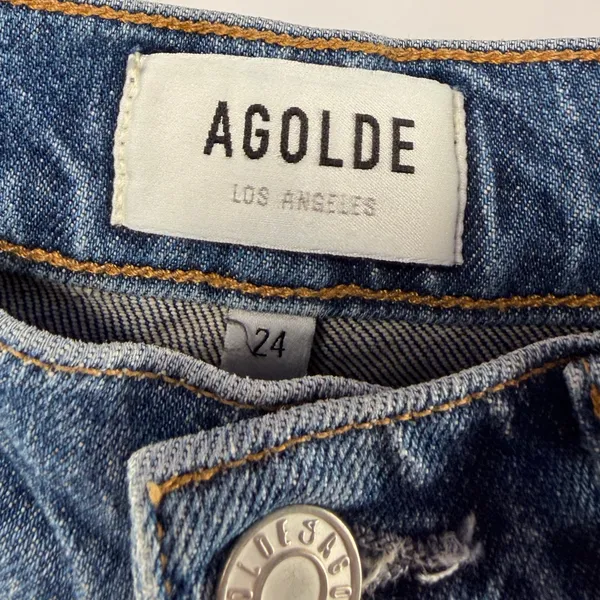 AGOLDE‎ Merrel High Rise Organic Cotton Jeans in Blue Size 24 - Image 5