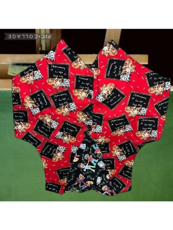 Vintage Reversible Vest Teacher Dogs Cats cottagecore granny farmhouse handmade - Image 4