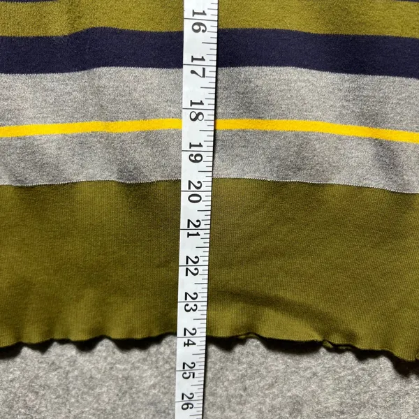 Joan Vass Striped Poncho Top‎ Cowl Neck Oversized Cotton Boxy Batwing 2 M/L - Image 3