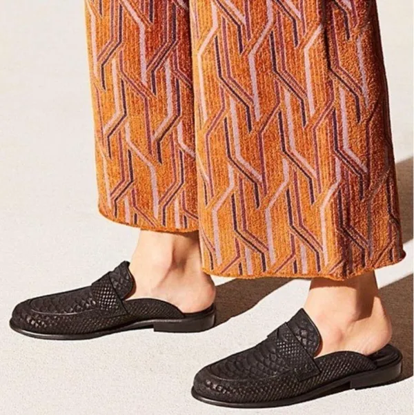 Free People At Ease Leather Snakeskin Mules - Image 2