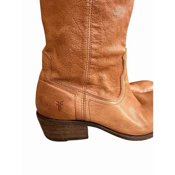 Frye Carson‎ Mid-Calf Leather Boots Tan #77687 Women's Size 7.5B - Image 5