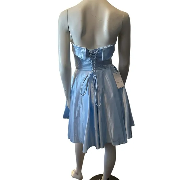 Witness of Love Strapless Satin Dress Blue 4 NWT - Image 3