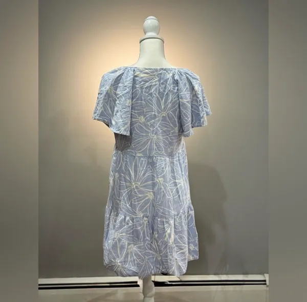 SALE! Light Blue Universal Thread Floral Mini Skater Dress Size S EUC - Image 2