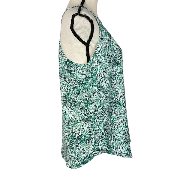 LOFT Outlet Medium Tank Top Sleeveless Racerback Lined Leaf Print V-Neck Multi - Image 4