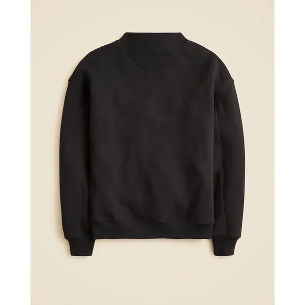 $108 New JCrew Heritage Terry Mockneck Sweatshirt Black Small - Image 2