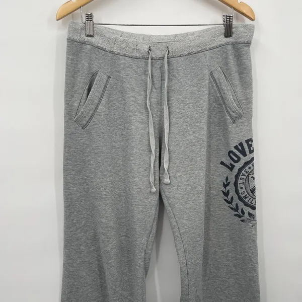 PINK Victoria’s Secret Y2K Flare Wide Leg Loose Boyfriend Fit Sweatpants VS Logo - Image 3