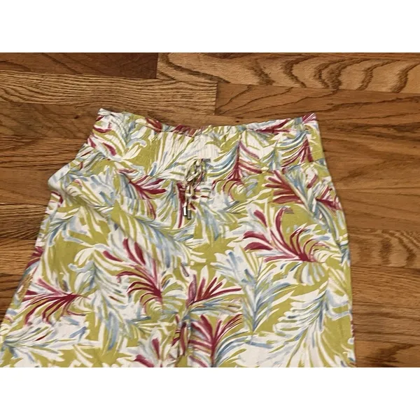Land N Sea Pants Women S Linen Blend Floral‎ Tropical Wide Leg Hawaiian Ankle - Image 2
