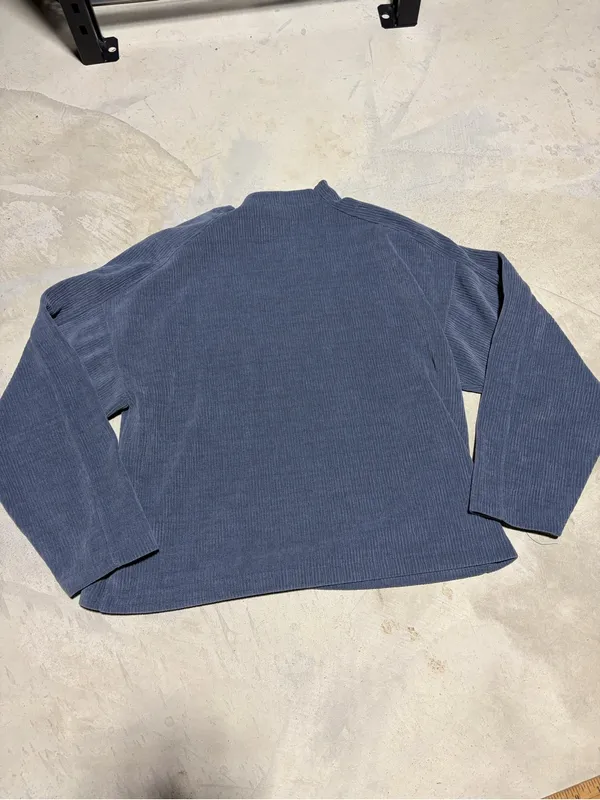 Madewell blue Ribbed Mock Neck Long Sleeve blouse medium - Image 7