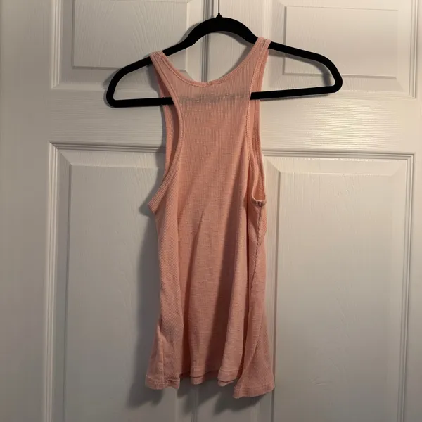 Free People‎ Tank Top Pink Small Ribbed Racerback Boho Casual Athleisure - Image 3