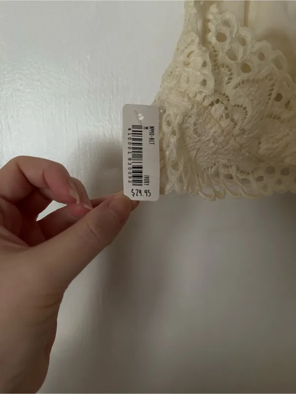 Altar’d State NWT Ivory floral lace racerback bralette - Image 3
