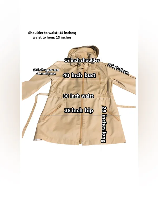 Vintage 1980'S Tan London Fog Lightweight Short Utility Trench Coat (11/12/M) - Image 14