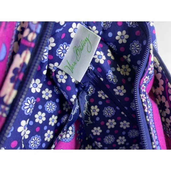 Vera Bradley Blue Pink Quilted Fabric Tote Bag - Image 12