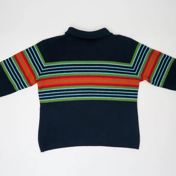 Vintage 90s NY & Co Rainbow Quarter Zip Sweater - Image 3