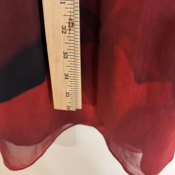 Alice + Olivia Dress Womens Medium Red Black Sleeveless Floral Tie Neck Chiffon‎ - Image 8
