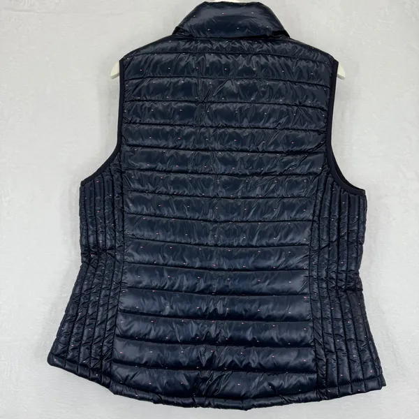 Tommy Hilfiger Puffer Vest Navy Blue Mini Flag Print Packable Lightweight XL‎ - Image 12