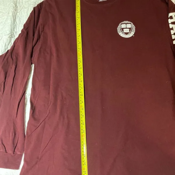 Champion Harvard University Long Sleeve Maroon Cotton Crewneck Tee Shirt XL - Image 7