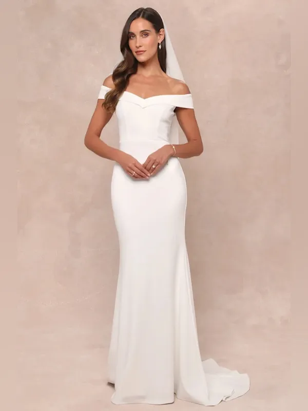 NWT Lulus Arienne White Off-the-Shoulder Mermaid Maxi Dress- Still Full Price - Image 6