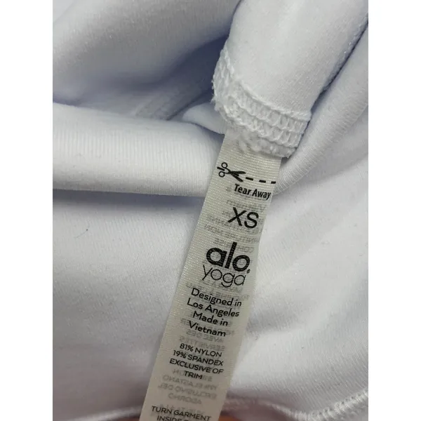 Alo Yoga 7" High-Waist Biker Short White Major Moves XS NWT Authentic - Image 10