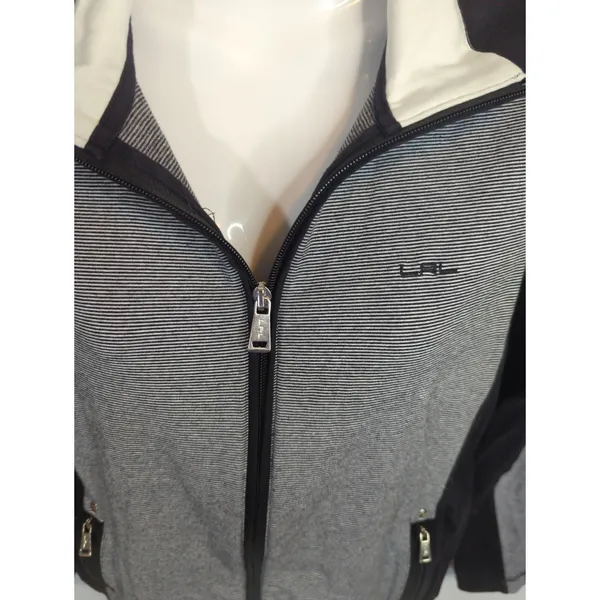 Lauren Ralph Lauren Black &‎ White Striped Full zip Track Jacket Womens Small - Image 2