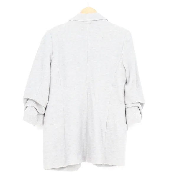 Premise Womens Light Gray Knit Open Front Ruched 3/4 Sleeve Blazer Size M - Image 5
