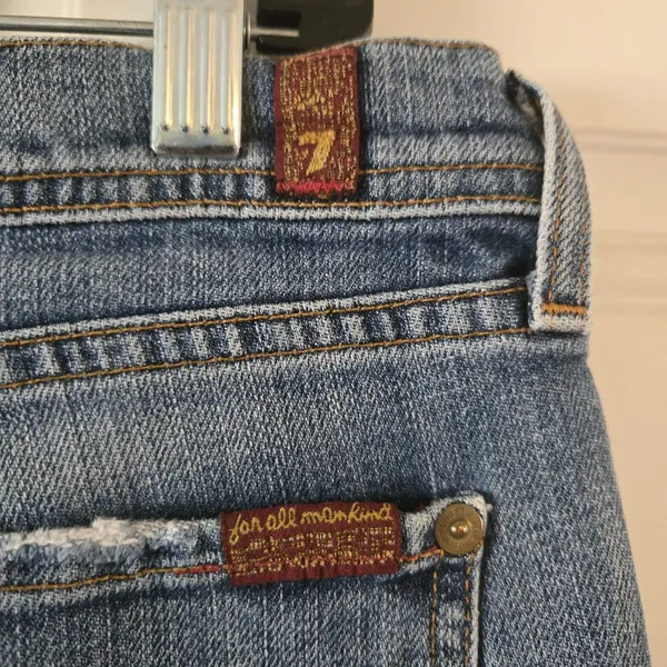 7 For All Mankind Rocker Jeans Womens 31 (34x33.5) Made USA Denim Y2K Low Rise - Image 6