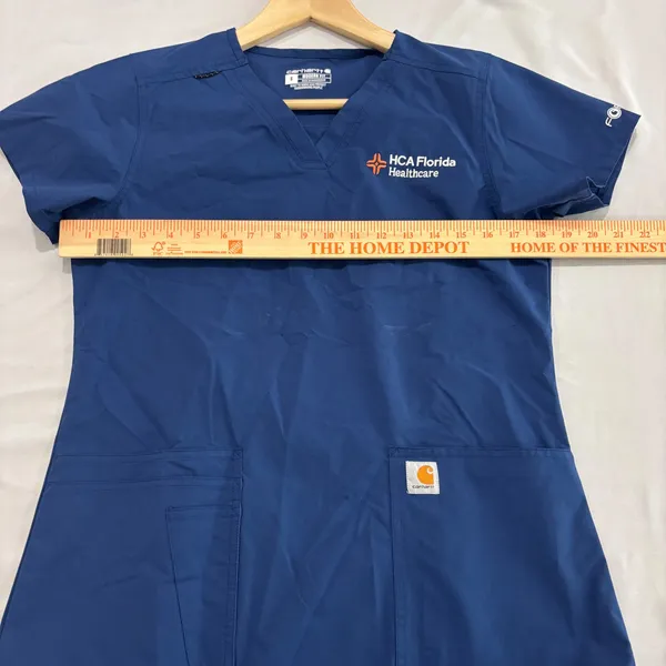 Carhartt Liberty V-Neck Scrub Top Navy Blue HCA Florida Healthcare Women S - Image 8