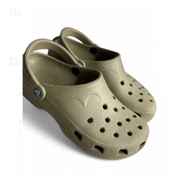 CROCS unisex basic Classic Sandals Clogs Shoes Beige/Tan Size W6-7 M 4-5 - Image 3