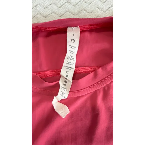 Lululemon Everlux Short Sleeve Train T-Shirt Pink Cropped Size 4 LW3HA8S - Image 5