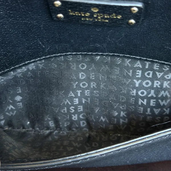 Kate Spade Crossbody Bag Womens Small Black Leather Zip Top Adjustable Strap - Image 10