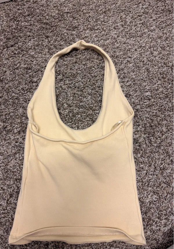 Zara Light Yellow Halter Tank  - Image 2