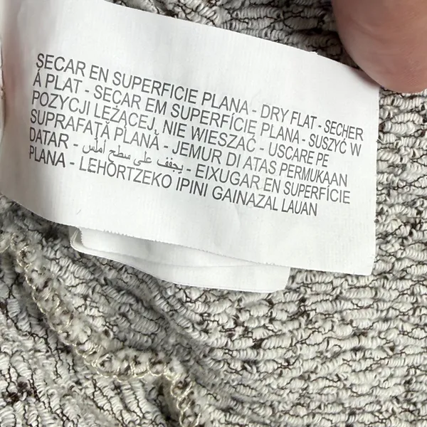 Zara‎ Womens Large Gray Textured Knit Wide Leg Drawstring Lounge Pants High Rise - Image 9