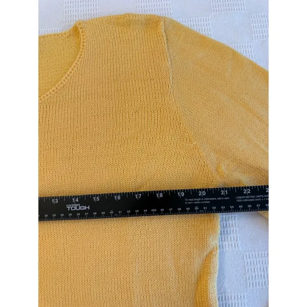 Fernanda Peru Butter Yellow 100% Alpaca‎ Lightweight Sweater Spring Layering L - Image 5