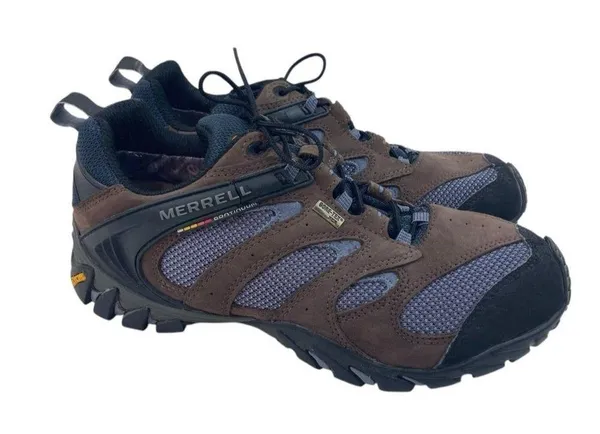 Merrell Performance Shoes Womens Size 9.5 Brown Blue Mesh Hiking Lace Up Sneaker - Image 4