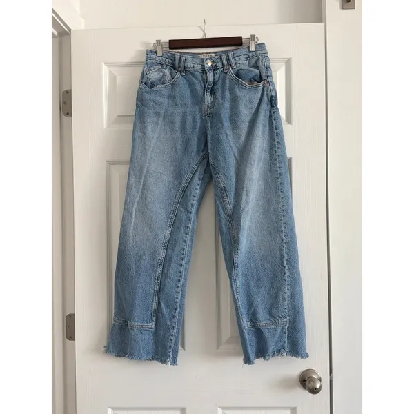 We The Free Risk Taker High Rise Straight Leg Jeans Blue Light Wash Size 28 - Image 2